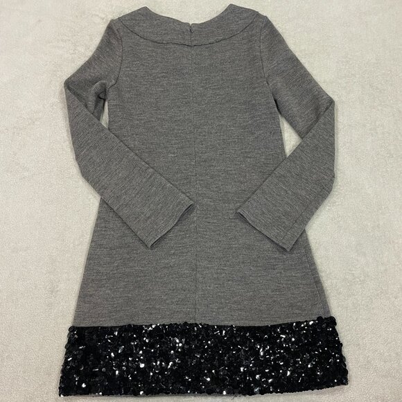 Vera Wang Long Sleeve Wool Dress Sequin Hem Size 8 - Picture 7 of 14